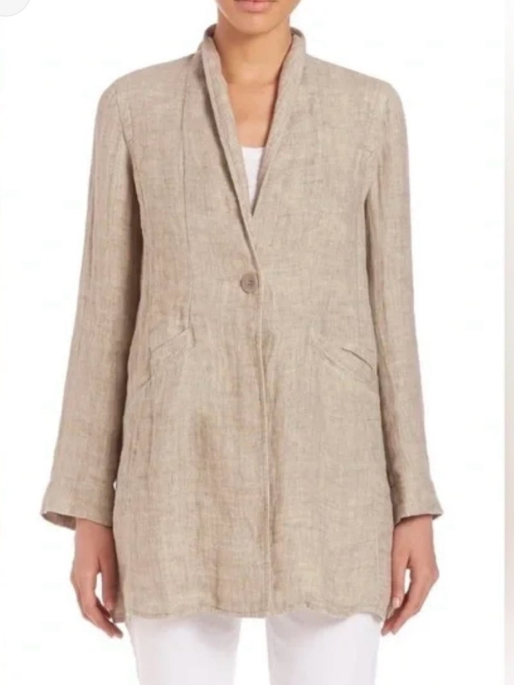 Eileen Fisher, 100% Organic Linen Flax Jacket sz S